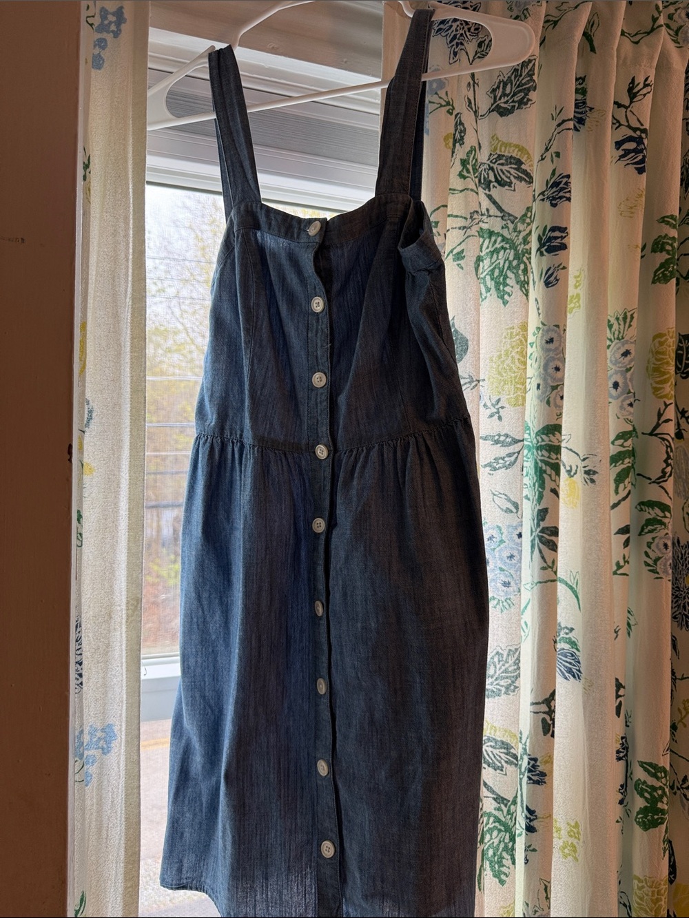 J. Crew Blue Denim Button-Front Mini Dress